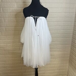 NWT Geisha Designs Anthropologie Tulle Off Shoulder Mini Dress Sz XS Fairycore‎